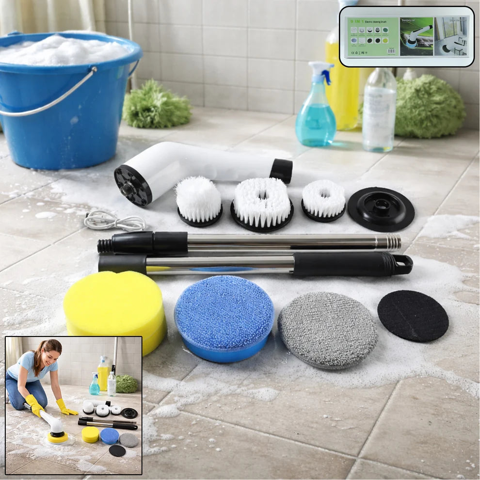 9-in-1 Electric Spin Scrubber - (1 Set)