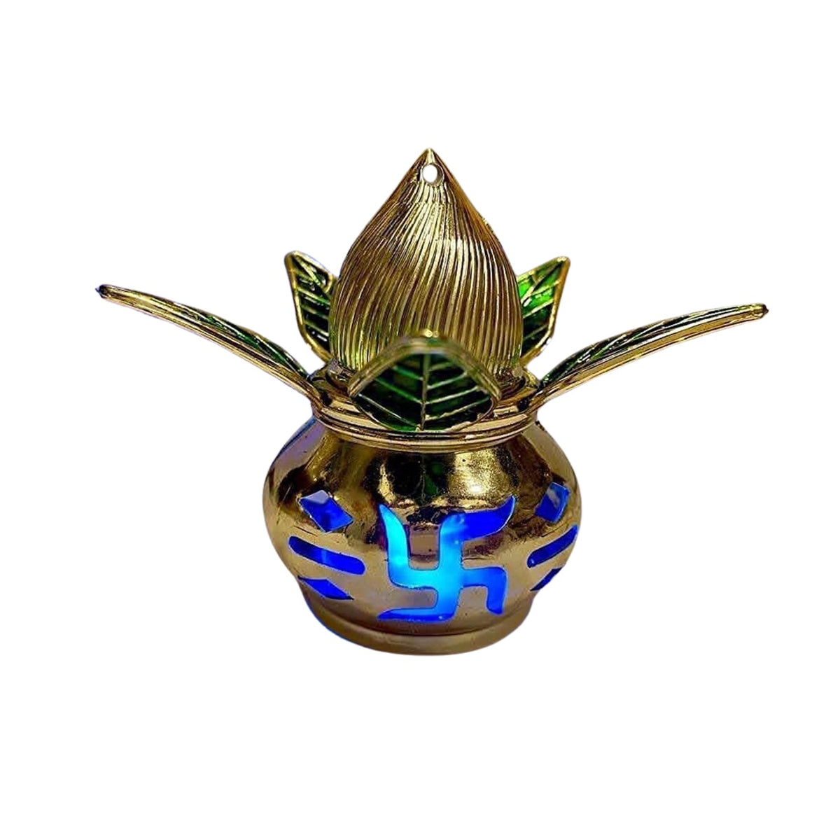 Gold Plated Eco Friendly Led Kalash For Pooja Mandir (1 Pc Multicolor Led)