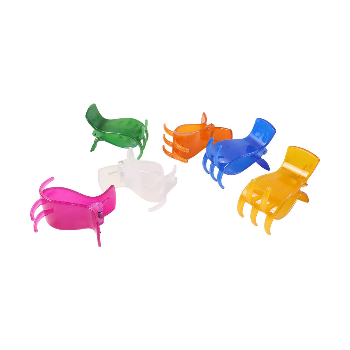 Mini Hair Claw Clips For Girls 6 Pc Colorful Small Hair Clamps