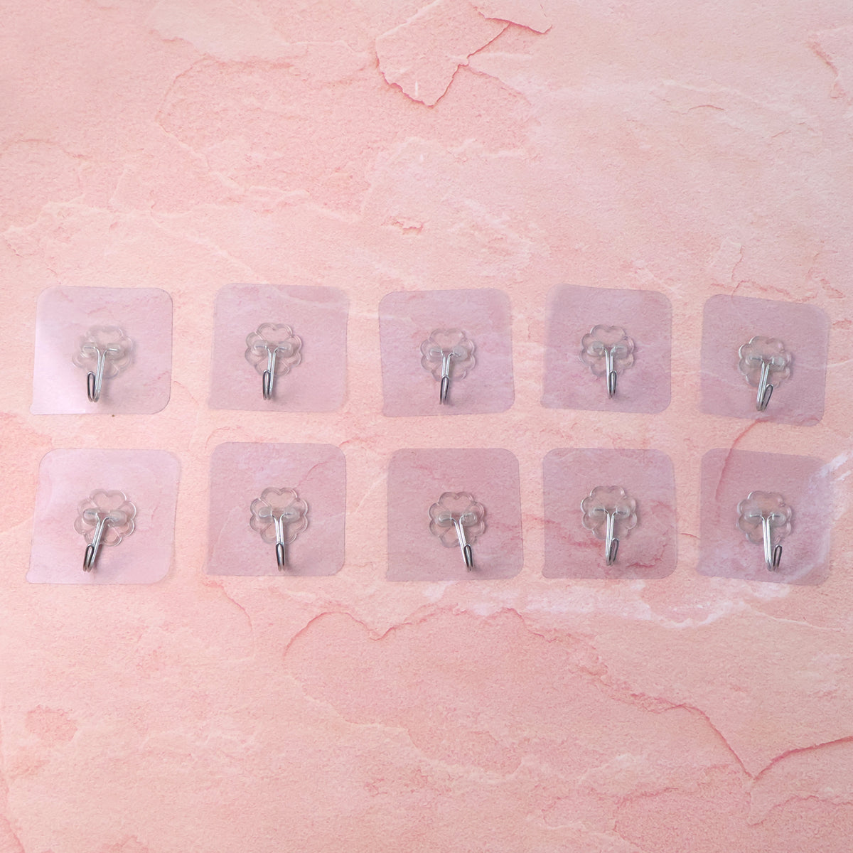 Heavy Duty Flower Adhesive Wall Hooks - (10 Pc Set)