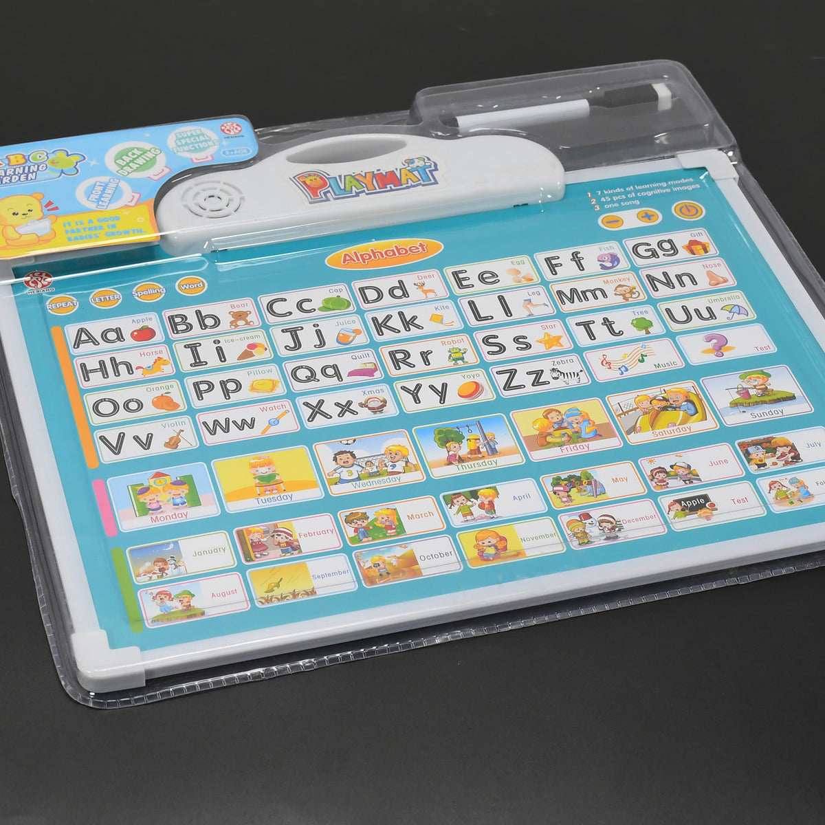 4602 Learning Board 2in1 - Educational Pad For Kids Musical Board For Alphabet Abc Learning Toy Play Mat Drawing With One Doodle Pen