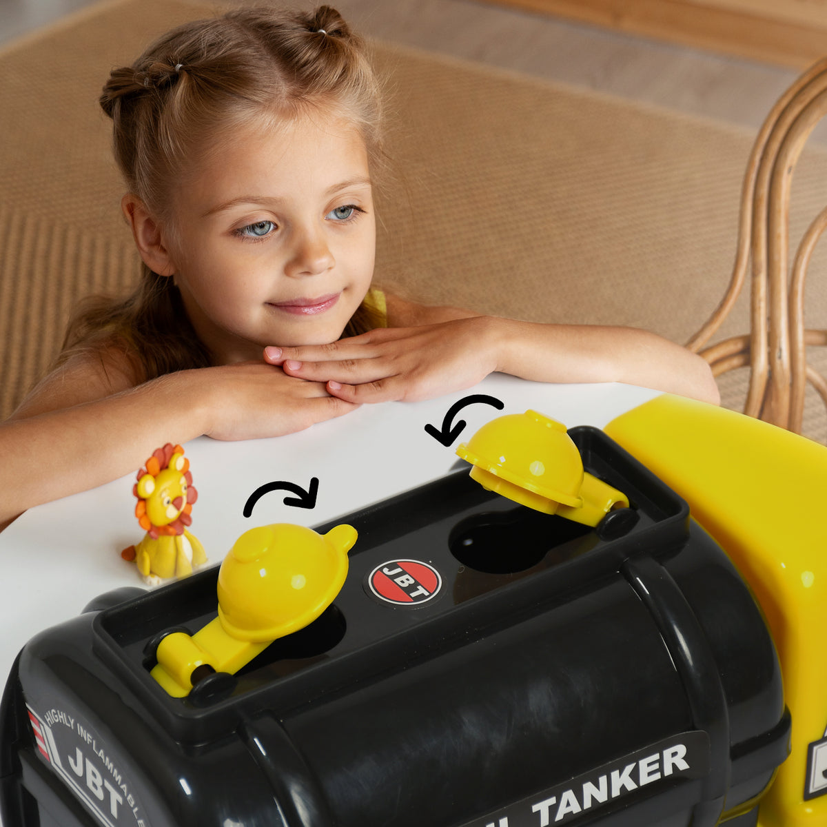 4484 Big Size Heavy Duty Unbreakable Friction Powered With Engine Sound While Running Non Electric Toy Tempo Oil - Water Tanker Vehicle Truck For Kids Size