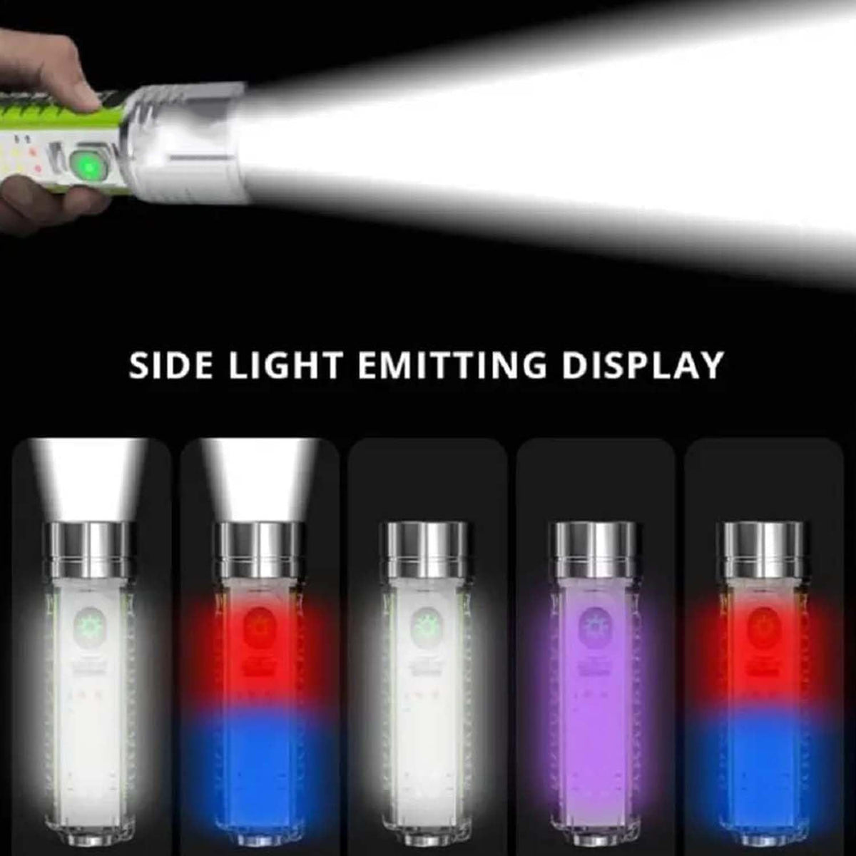 Pattern Flashlight Usb Flashlight Rechargeable Led Torch Light (1 Pc)