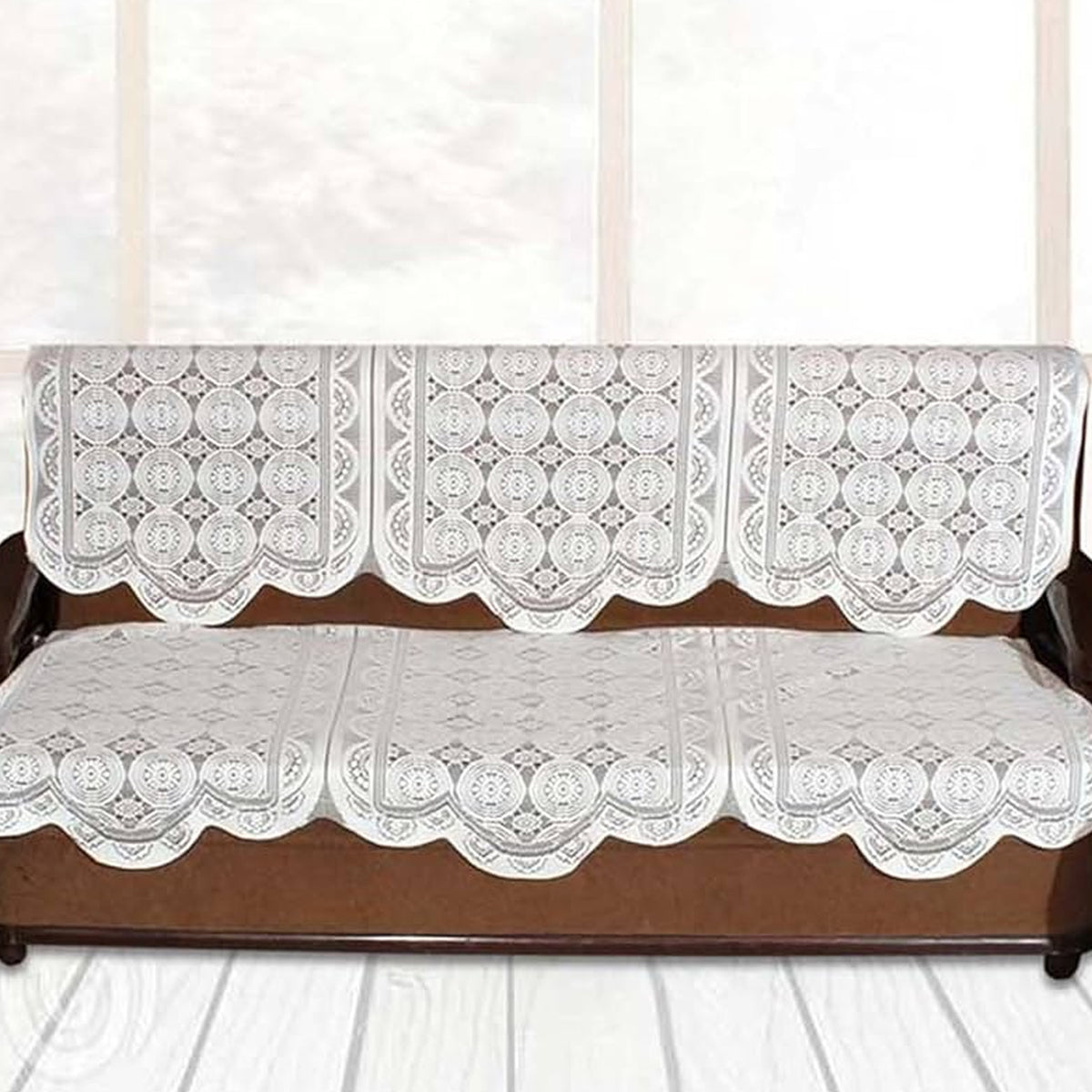 Lace-design Sofa Protector Runner - (1 Pc 132x28 Inch)