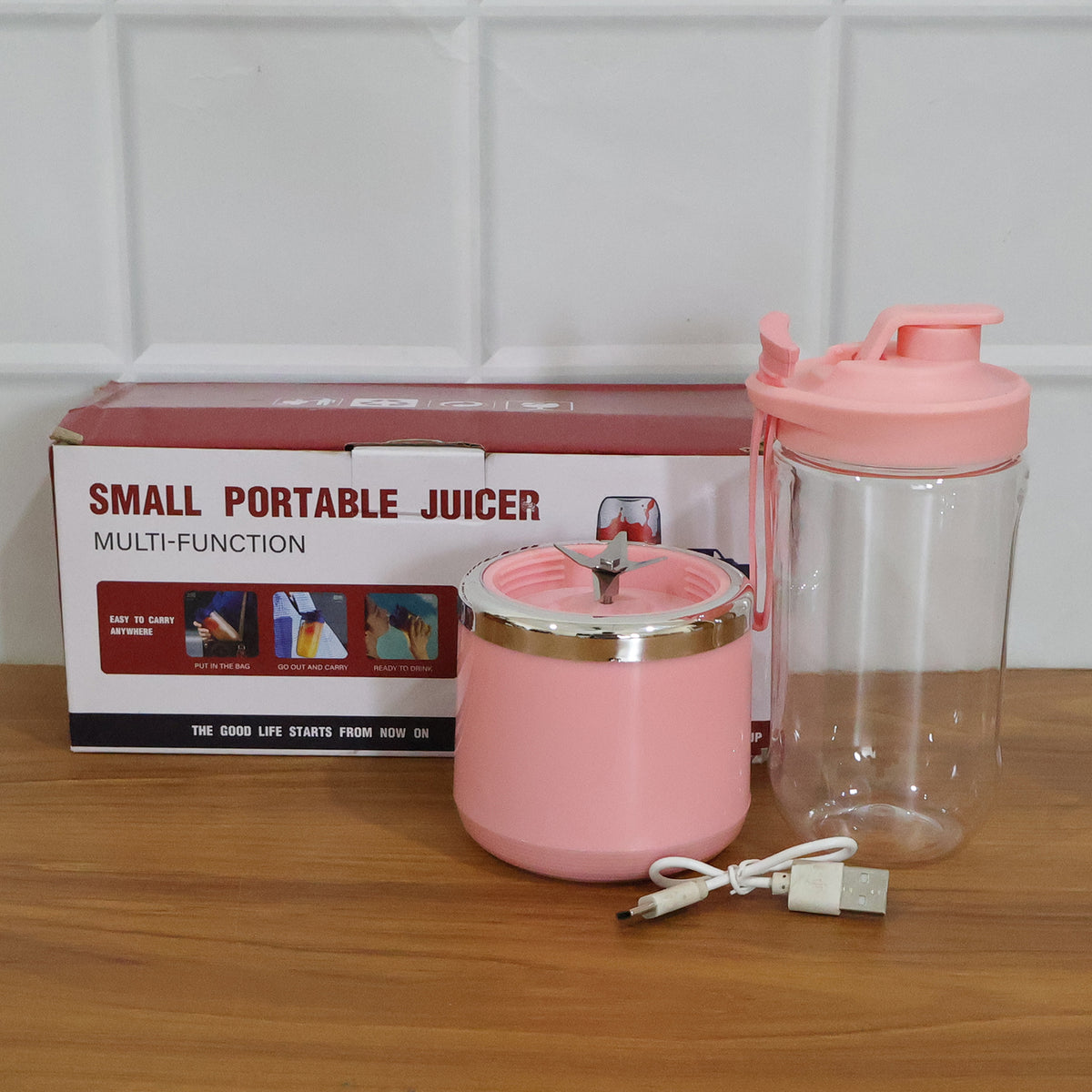 Portable Usb Rechargeable Electric Mini Juicer Blender (1 Set 400ml Capacity)