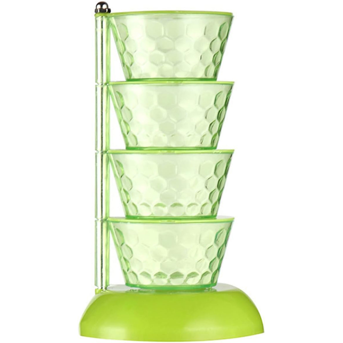 4 Section 360 Rotating Vertical Seasoning Box Plastic Pickle Tower Spice Rack (4 Layer With 4 Plastic Spoon 1 Set)