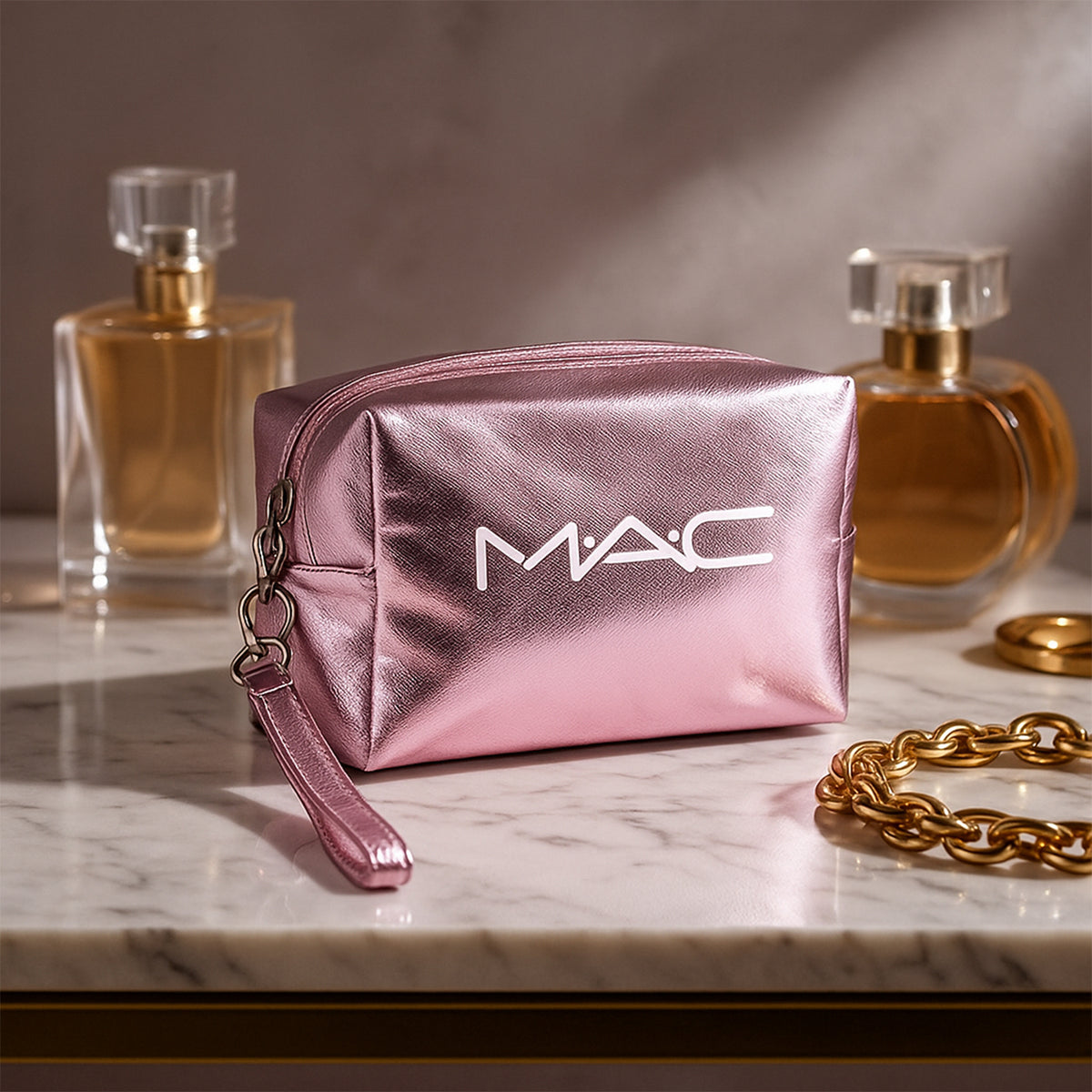 Metallic Travel Makeup Pouch - (1 Pc)