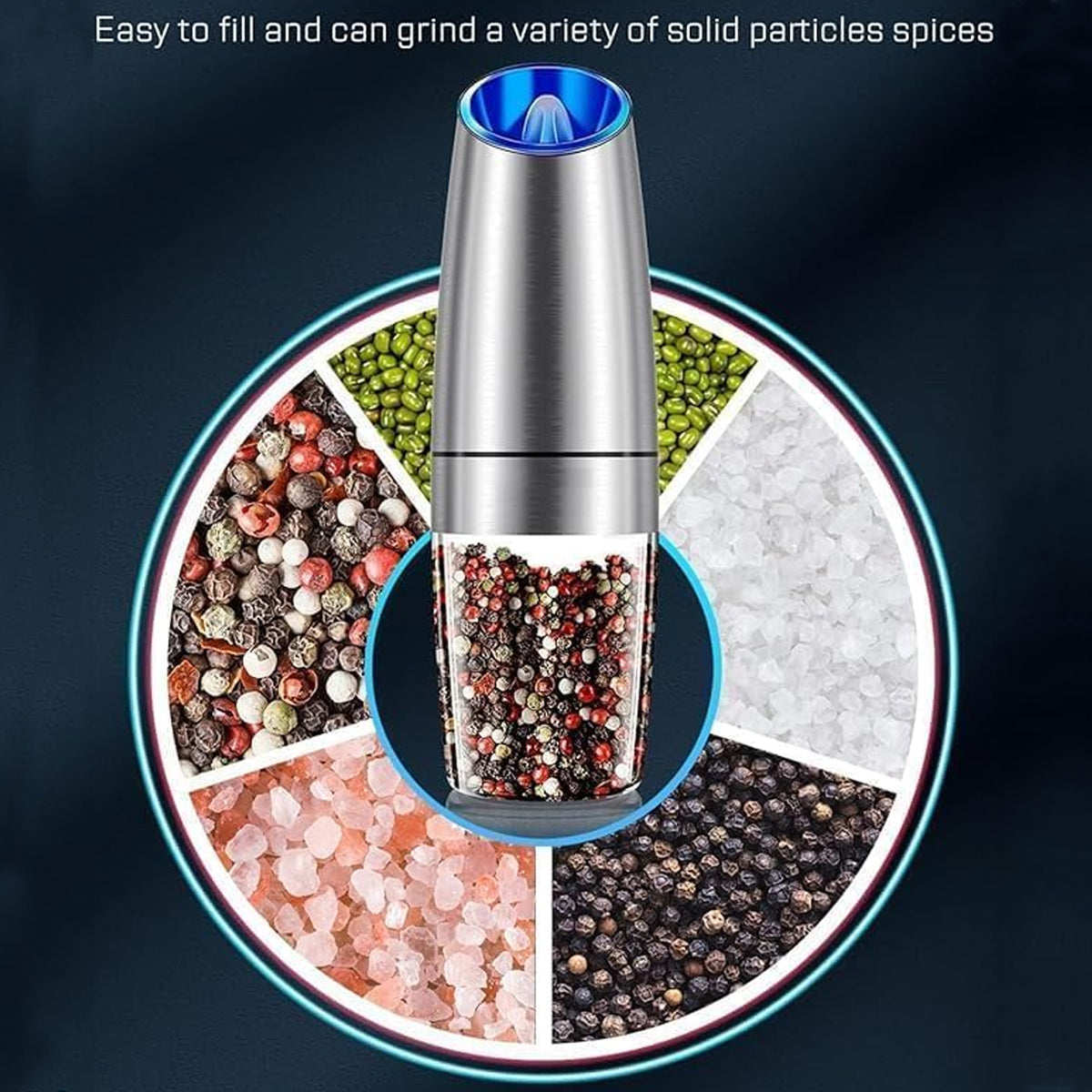 Automatic Gravity Electric Salt And Pepper Grinder Mill (1 Pc)