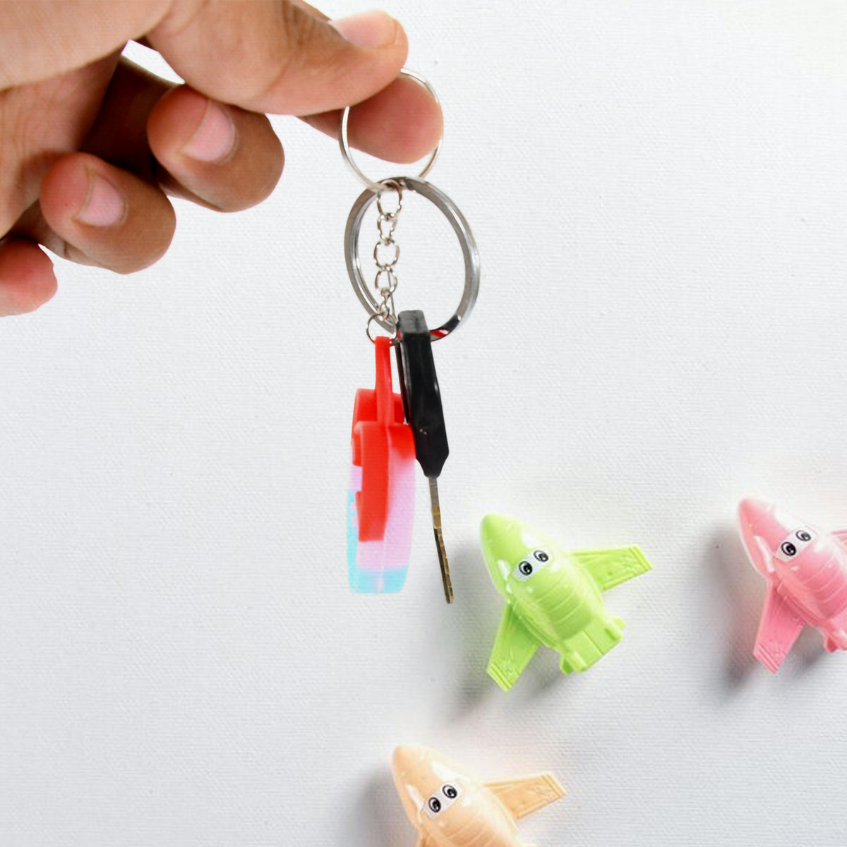 17693 Compact Silicone Pop It Keychain Toy - Birthday Return Gift Of Kids - Portable Bubble Popping Fun Stress Relief Fidget Toy (Mix Design 1 Pc)
