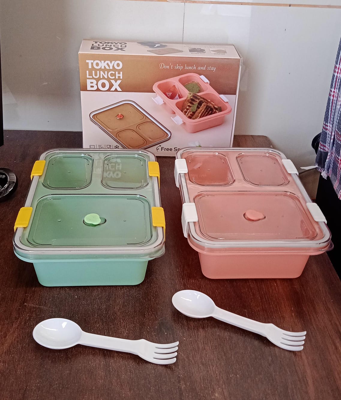5627 Plastic Lunch Box For Kids Lunch Box For Kids 3 Compartment Insulated Lunch Box Tiffin Box For Boys Girls School Office Men (3 Compartment Lunch Box)