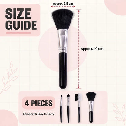 Mini Makeup Brush Set For Face Eye Brow And Lip Makeup With Compact Tools (5 Pc)