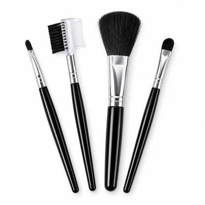 Mini Makeup Brush Set For Face Eye Brow And Lip Makeup With Compact Tools (5 Pc)