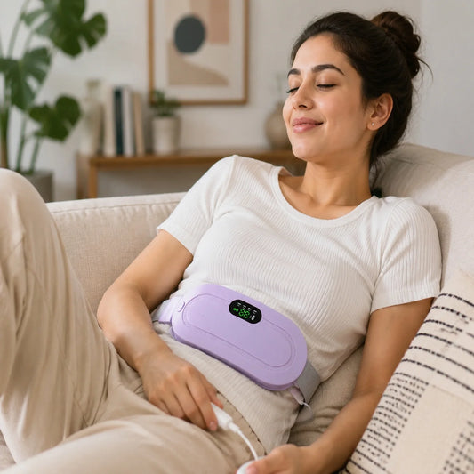 Rechargeable Smart Warm Palace Heating & Vibration Belt for Menstrual Cramps, Waist & Back Comfort (1 Pc)