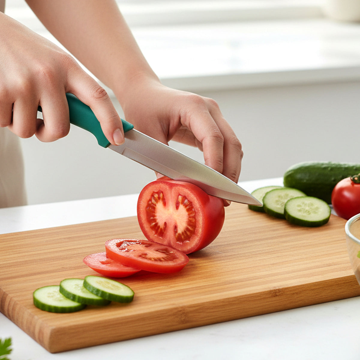 Multipurpose Kitchen Knife Set With Knife Sharpener (3 Pc Knife With Sharpener)