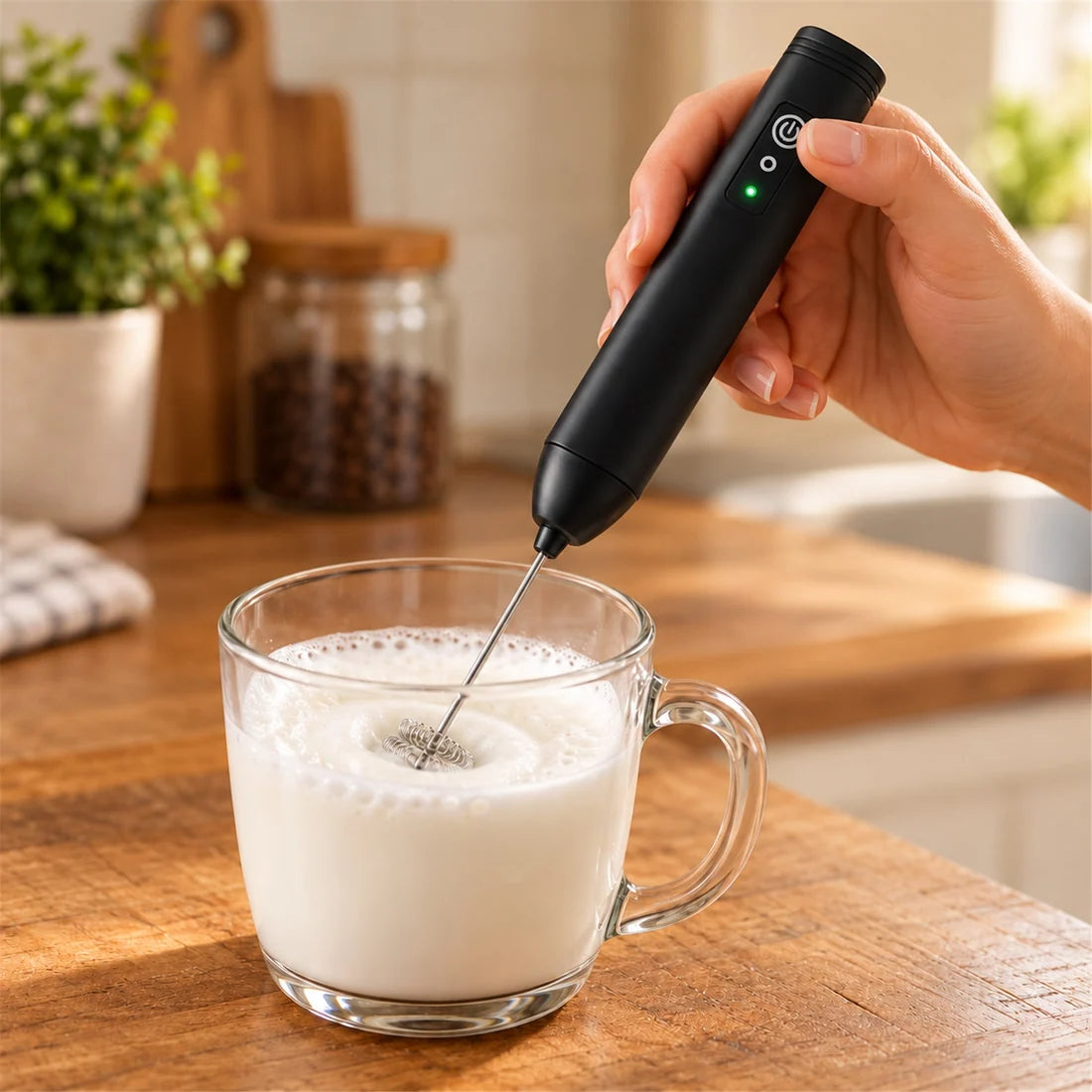 Handheld Electric Milk Frother Battery Coffee Foam Maker Whisk Mixer ...