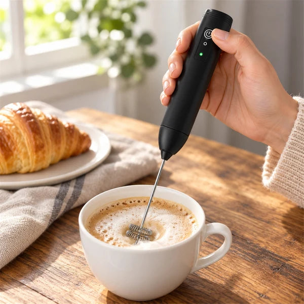 Handheld Electric Milk Frother Battery Coffee Foam Maker Whisk Mixer ...