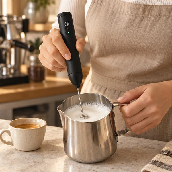 Handheld Electric Milk Frother Battery Coffee Foam Maker Whisk Mixer ...