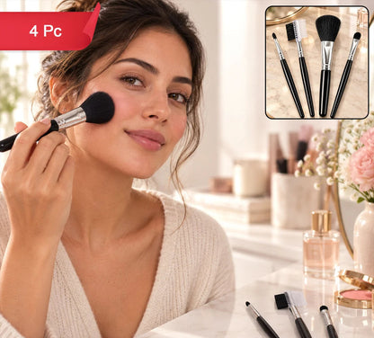 Mini Makeup Brush Set For Face Eye Brow And Lip Makeup With Compact Tools (5 Pc)