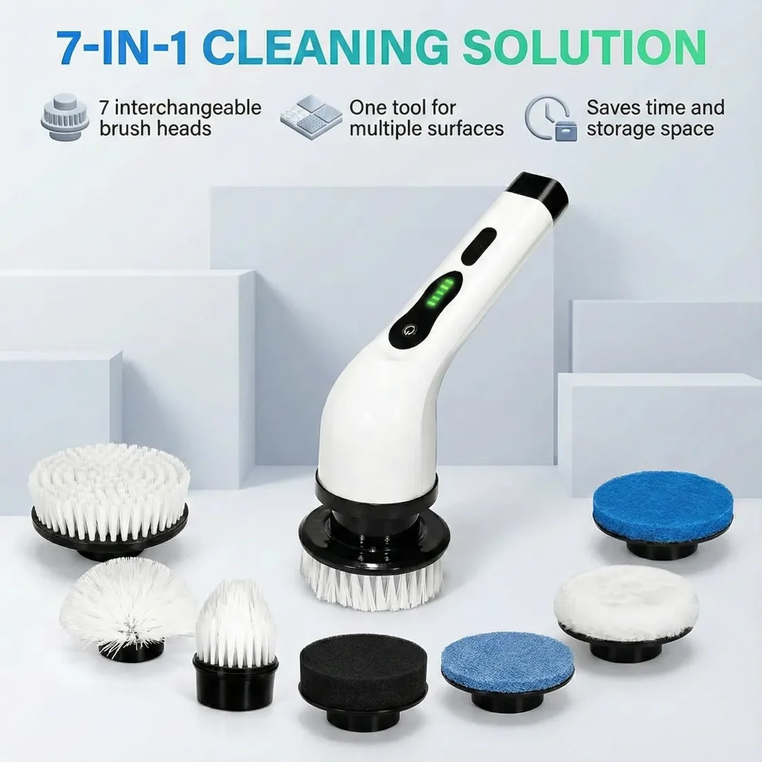 7-in-1 Electric Spin Scrubber Cleaning Brush With Extension Handle (1 ...