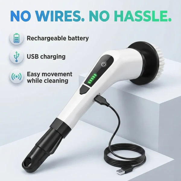 7-in-1 Electric Spin Scrubber Cleaning Brush With Extension Handle (1 ...