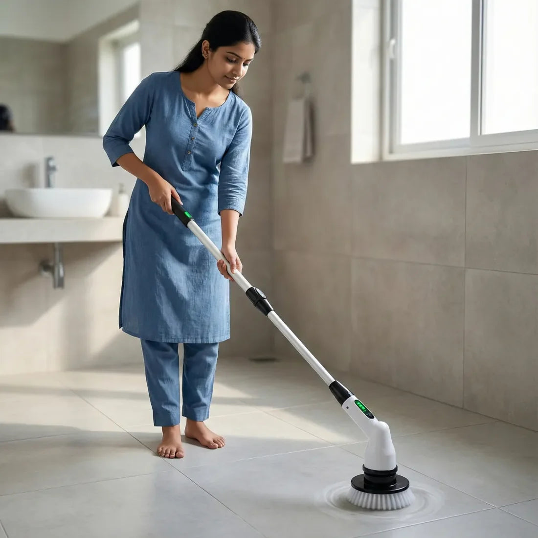 7-in-1 Electric Spin Scrubber Cleaning Brush With Extension Handle (1 ...
