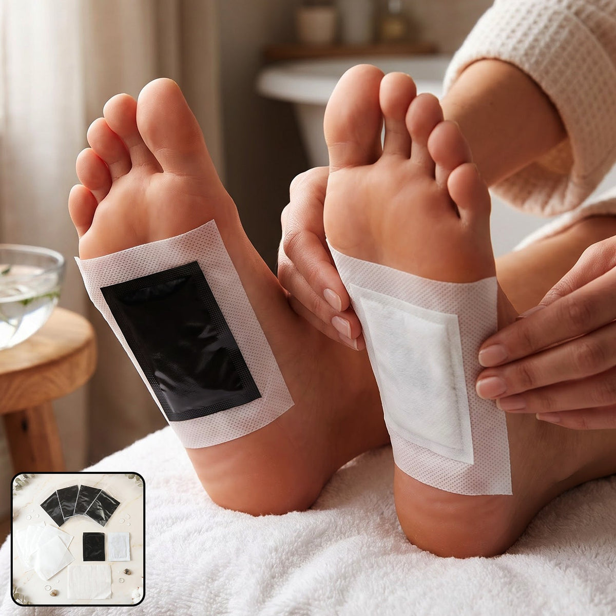 Kinoki Herbal Cleansing Foot Pads With Adhesive Sheets For Overnight Use (1 Set)