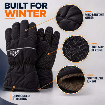 Multipurpose Winter Hand Gloves With Plush Lining And Textured Grip (1 Pair Mix Color)