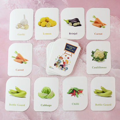 Kidkraft 32-piece Educational Vegetable Flash Cards Set