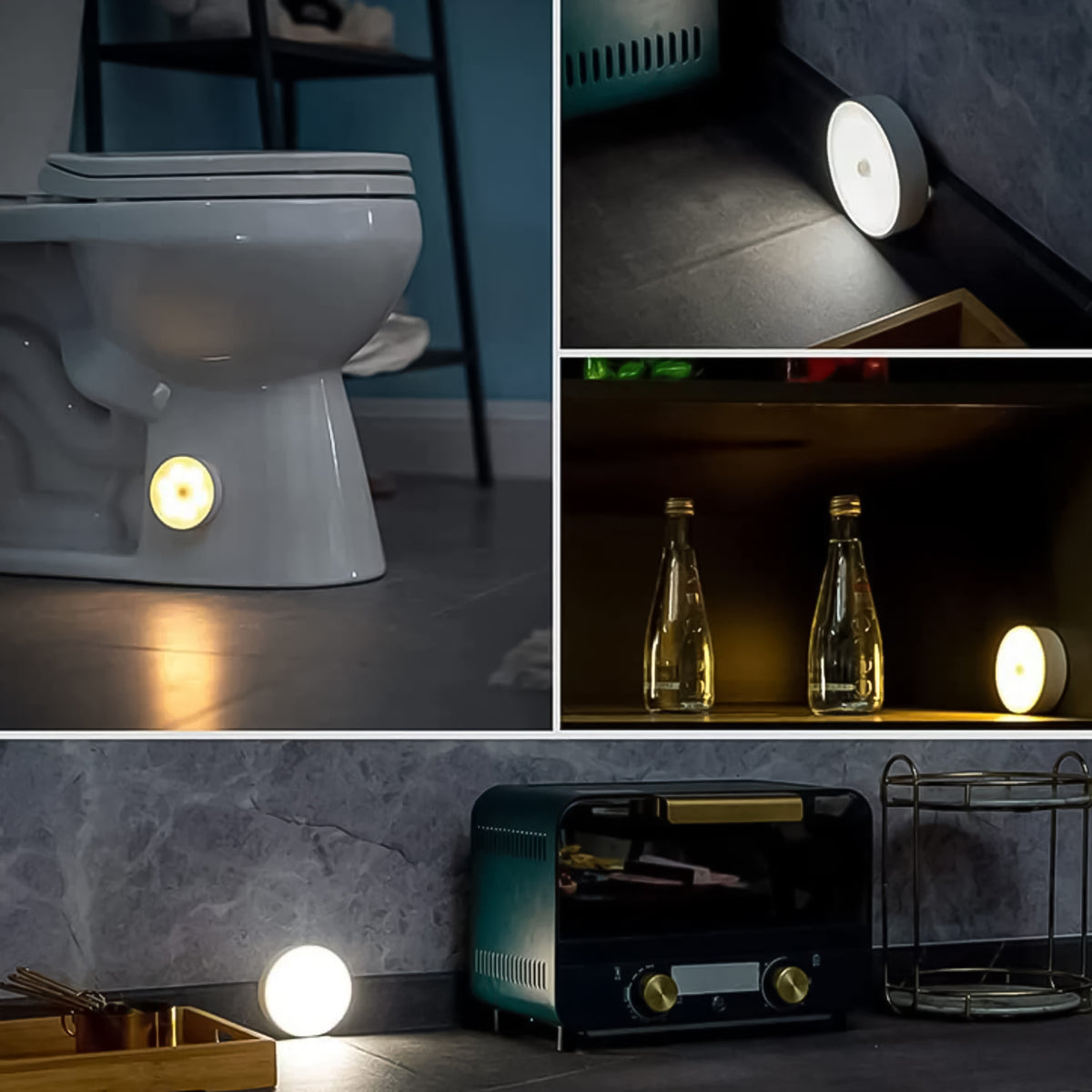 8 Led Night Lights With Usb Charging  Double-sided Adhesive Pads(1 Pc)