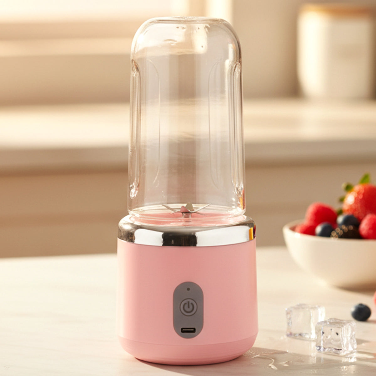 Portable Usb Rechargeable Electric Mini Juicer Blender (1 Set 400ml Capacity)