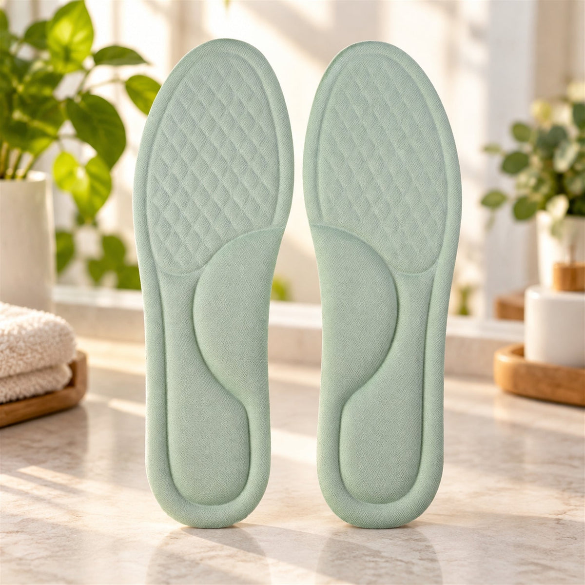 Soft Foam Shoe Insoles With Textured Surface For Daily Wear (1 Pair Size 43-44)