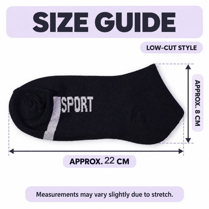 Sport Print Ankle Socks Soft Stretchable Low Cut Gym And Running Socks (1 Pair)