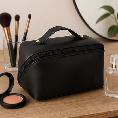 Premium Travel Makeup  Toiletry Organizer Pouch With Zipper  Handle(1 Pc)