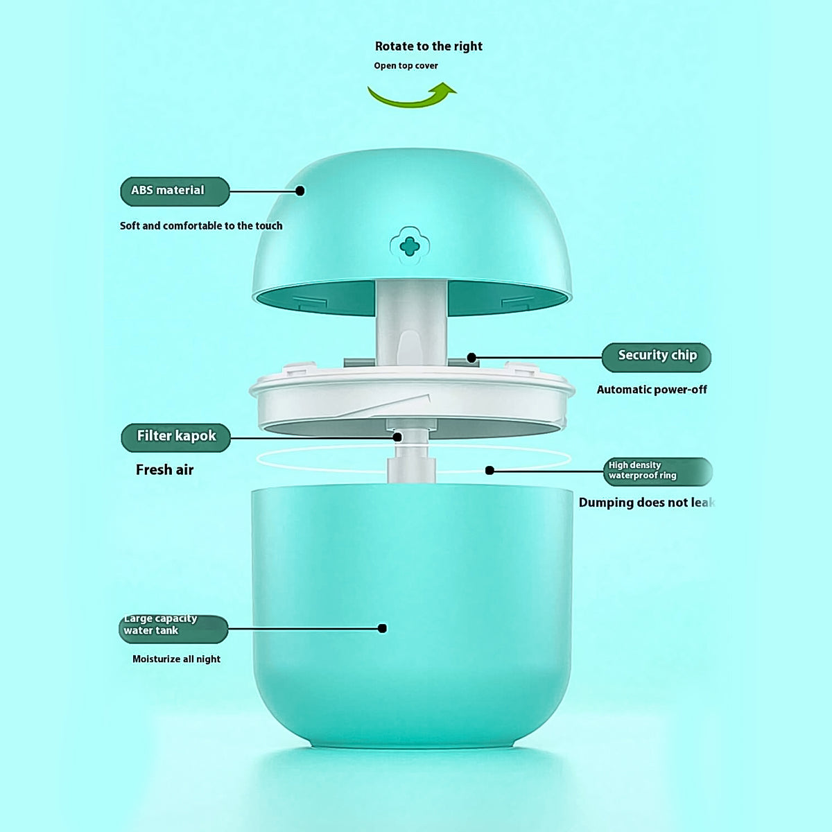 6785 Portable Lighting Mini Humidifier Usb Personal Desktop Air Humidifier For Baby Bedroom Travel Office Home With Light Cool Mist Humidifier Essential Oil Diffusers Cool Mist Humidifiers (250 Ml)