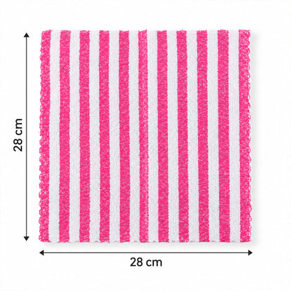 Striped Microfiber Kitchen Cleaning Cloths For Home (5 Pc Set 28x28 Cm)