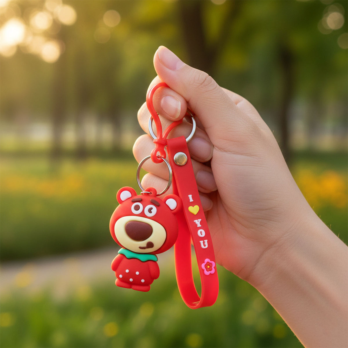 Cute Cartoon Bear Figure Keychain (1 Pc)