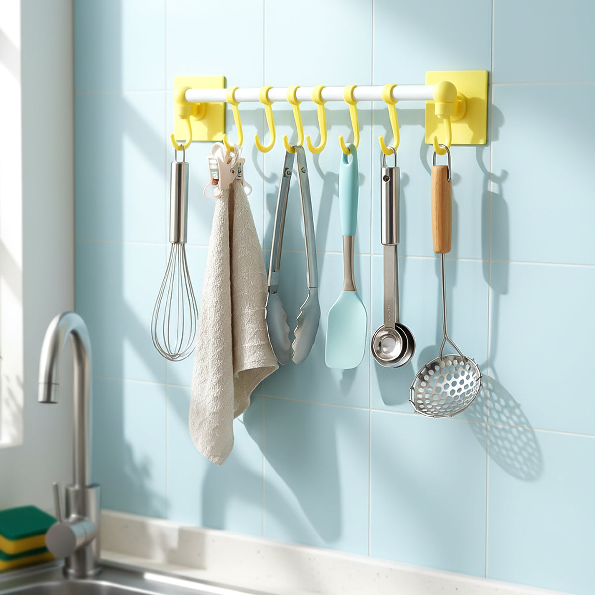 Wall-mounted Multipurpose Kitchen  Utility Hanging Rack (2 Pc Set)