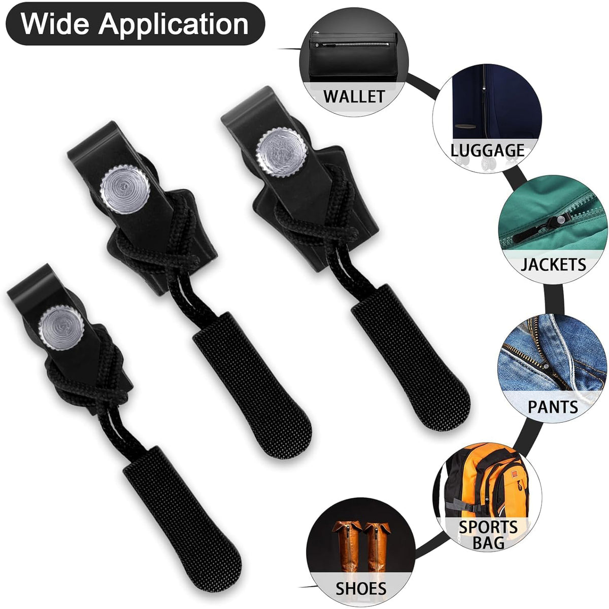 Portable Universal Detachable Zipper Slider (10 Pc  Big)