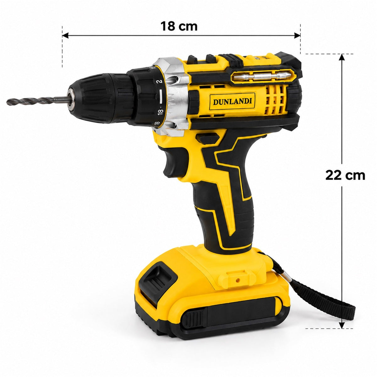 Cordless Drill Machine Kit 20v With 2 Batteries Charger And Bits Case (1 Set)