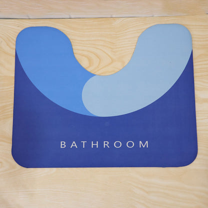 U Shape Toilet Contour Mat Anti-skid Absorbent Commode Rug (1 Pc 40x50 Cm)