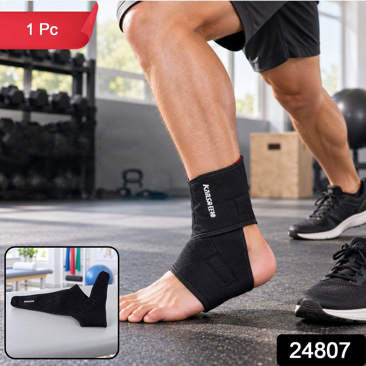 Adjustable Ankle Support Brace With Wrap Strap For Everyday Comfort Wear (1 Pc)