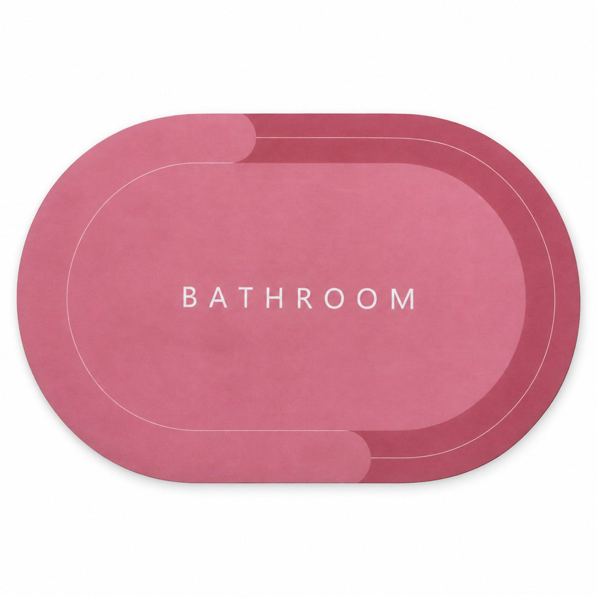 Two-tone Oval Bathroom Rug Water Absorbing Anti-skid Mat (1 Pc 58.5x39 Cm)