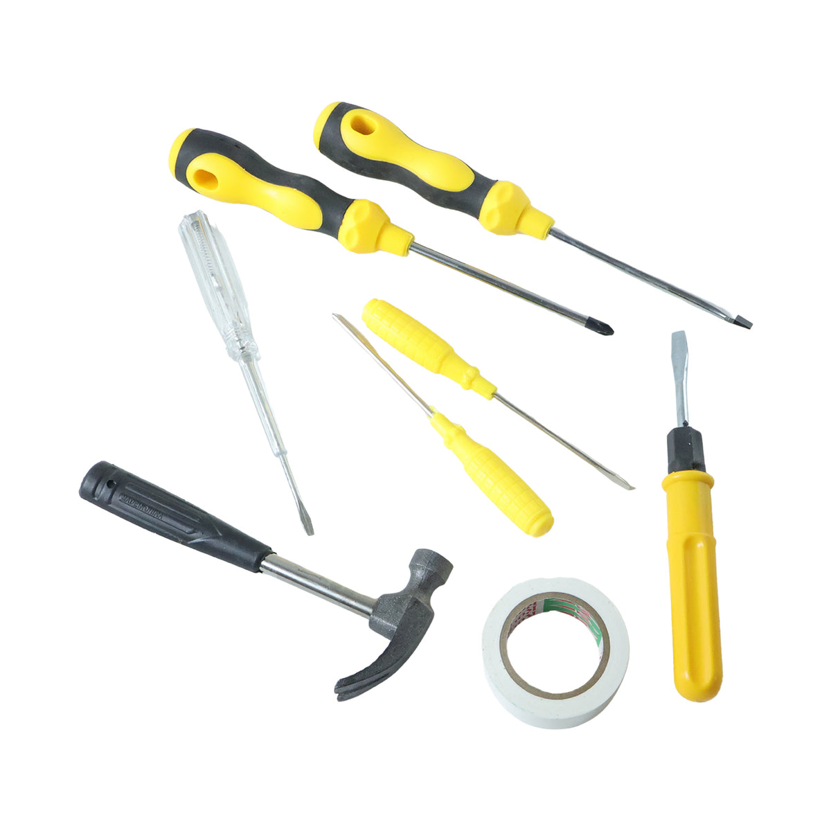 8 In 1 Hand Tool Kit Set Screwdriver Hammer Repair Tool Kit (1 Set  Mix Color Tap)