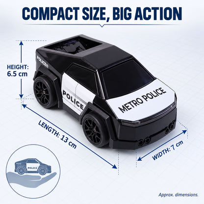 Remote Control Police Drift Car With Follow Modemist Spraylights And Music Set