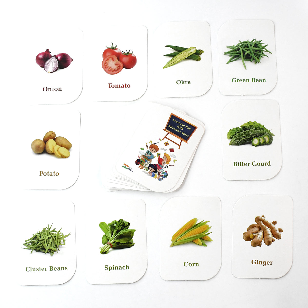 Kidkraft 32-piece Educational Vegetable Flash Cards Set