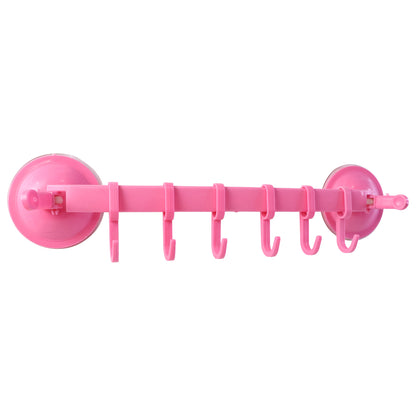 Multipurpose Wall-mounted Plastic Hanging Rack (6 Hook 1 Pc)