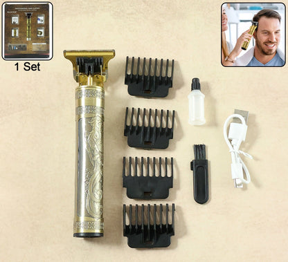 Electric Hair Trimmer With Precision Blade And Multiple Comb Attachments