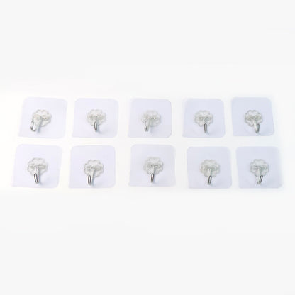 Heavy Duty Flower Adhesive Wall Hooks - (10 Pc  Set)