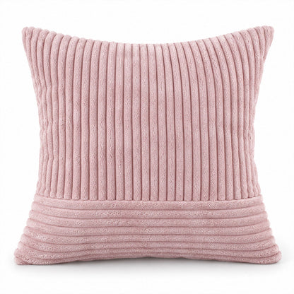 Soft Plush Corduroy Pillow Cover With Hidden Zipper (1 Pc 45 X 43 Cm)