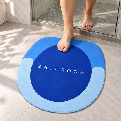 Rounded Circle Design Bath Rug Soft Anti-slip Shower Mat (1 Pc 40x44 Cm)